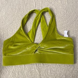 Velour bralette in green! Size Medium!